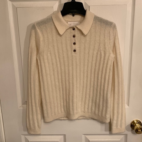 No Name Sweaters - RE ISSUE Women’s Wool and Alpaca Long Sleeve Quiet Luxury Sweater SZ XS Cream